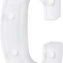 Restaurantware Illumify 5.2 x 1.2 x 8.7 Inch Light Up Letter 1 Durable Marquee LED Light - Letter C Touchproof White Plastic Party Light Keyhole Slot For Parties Weddings Or Special Events