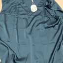 Zeagoo Women Silk Satin Tops Cap Short Sleeve Blouse V Neck Shirts Business Casual Outfits (Blue, XL)