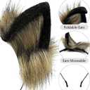 BNLIDES Handmade Fur Fox Wolf Cat Ears Headwear Adult Cosplay Costume Accessories for Halloween