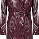 Womens Long Leather Jackets with Belt
