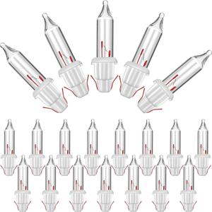 Mudder 60Count 2.5V Christmas 50/100/150/200 Count Mini Incandescent Wire String Lights Replacement Bulbs Indoor/Outdoor Christmas Lights Decor for Home Xmas Tree (White Base with Warm White Bulb)