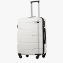 Coolife Luggage Expandable(only 28") Suitcase PC+ABS Spinner Built-In TSA lock 20in 24in 28in Carry on (white, S(20in_carry on))