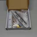 Sliding Patio Door Handle Set with Mortise Lock, Suitable for Sliding Glass Patio Door Thickness from 1.5in to 2in, 4-15/16" Screw Holes, Need to Drill, Reversible Design, Keyed, White