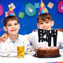Bruh I'm 11 Cake Topper, It's My Birthday Bro, Cheers to 11 Years/Hello Eleven for Big Brother, Happy 11th Birthday Party Decorations Supplies for Kids Boys, Black Glitter