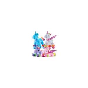 Prextex 4 Plush Soft Unicorns White & Pink Stuffed Animal with Wings Rainbow Unicorns