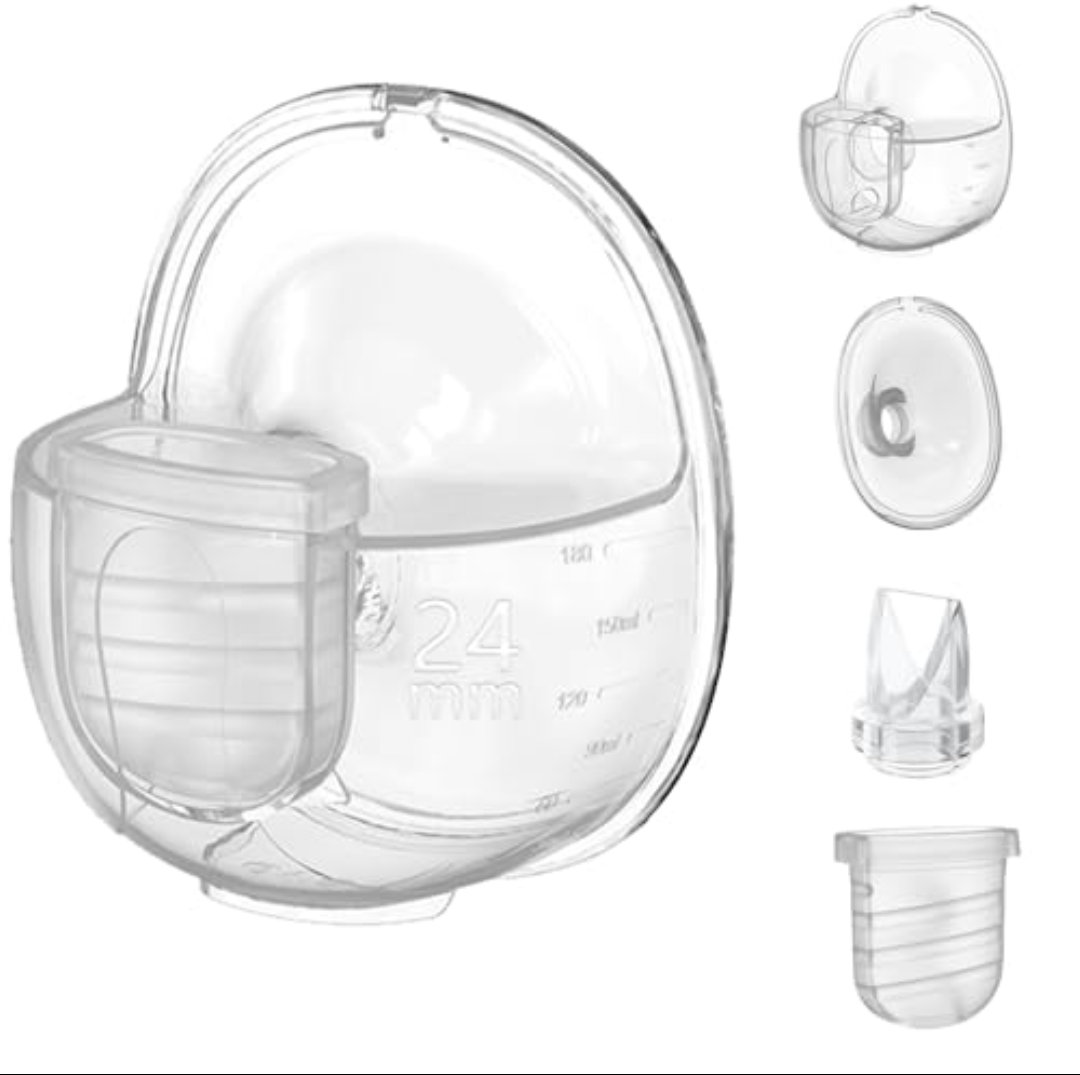 24mm Full S32 Breast Pump Set with 24mm Flange for NCVI NICEGREEN Nuliie Zooawa Sunnaltree Wearable Breast Pump, Duckbill Valve Diaphragm Flange Collector Replacement Parts for S32 Breast Pump