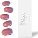 Drizzle Semi Cured Gel Nail Strips, Real Nail Polish Art Stickers (UV Light Required),Glitter, Solid Color, Full Wraps Long Lasting Waterproof, Nail Strips Decal for Women (Nadia) (1)