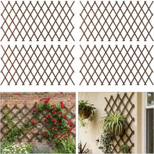 4 PCS Expandable Garden Trellis, 37" x 90" Trellis for Climbing Plants Outdoor, Wooden Lattice Fence Wall Panel Lattice Panels for Outside, for Climbing Plants Vine Ivy Rose Cucumbers Clematis4PC