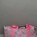 American Mahjong Game Set, 166 White Tiles, 4 All-in-One Color Rack/Pushers, Complete Mahjong Set with Pink Printed Carrying Bag
