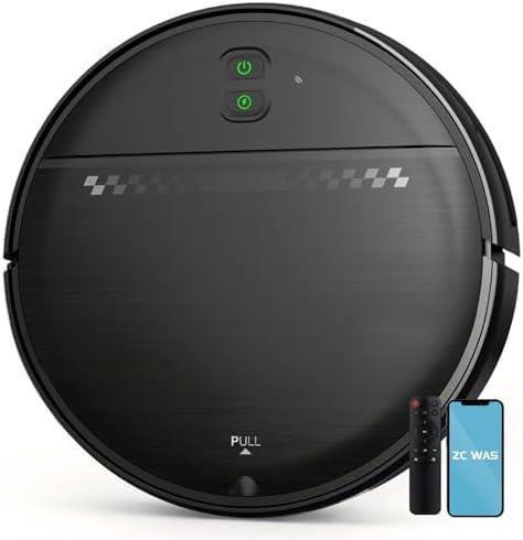 Robot Vacuum and Mop Combo, 2-in-1 Mopping Robot Vacuum Cleaner with 2300Pa Suction, 2.87'' Slim Design, Wi-Fi/App/Voice Control, 3D Obstacle Avoidance & Self-Charging for Hard Floors, Carpets, Pet Hair