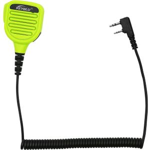 Waterproof Shoulder Speaker Mic 2 Pin Two Way Radio Microphone with 3.5mm Audio Jack Compatible with BaoFeng GT-5R / UV-5R, BTECH, Kenwood, Retevis Radios Walkie Talkie (for Kenwood, Green)