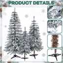 Cinnvoice 3 Pcs Flocked Artificial Christmas Tree with Lights, 3' 4' 5'