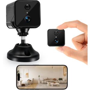 2K Wireless Indoor Camera for Home Security, Mini Hidden Camera with Long Battery Life & AI Motion Detection, 2.4G Hz WiFi, Color Night Vision, Two-Way Talk, No SD Card Needed