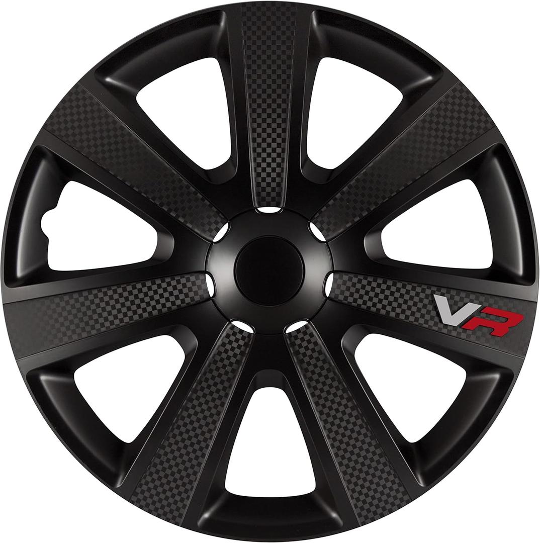 AUTO-STYLE Set wheel covers VR 14-inch black/carbon-look/logo