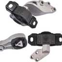 Set of 3 Engine and Transmission Mounts Front Rear Replacement for Smart Fortwo 451 2008-2015 1322200048 1322200148
