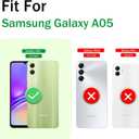 for Galaxy A05 Case,Samsung A05 4g Case w/Tempered Glass Screen Protector(Full Coverage) [Full-Body][15FT Mil-Grade][Built-in Kickstand] Car Magnetic Protective Cover for Women Man Blue Purple Marble