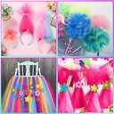 Thiccywoov 24 Pcs Rainbow Headbands 12 Pcs Tulle Mesh Fabric Rolls 200 Pcs Felt Flowers Embellishments for DIY Crafts 12 Pcs Colorful Satin Roll Ribbons for DIY Headbands Party Decoration