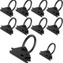 Eapele 10pcs Steel E-Track O Ring Tie-Down Anchors, Secure Cargo in Enclosed/Flatbed Trailers, Trucks, Load Limit of 1500lb(Black)