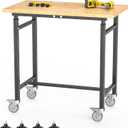 EVERHANGER Workbench with Wheels, Adjustable Height Work Table, 32“ x 18”