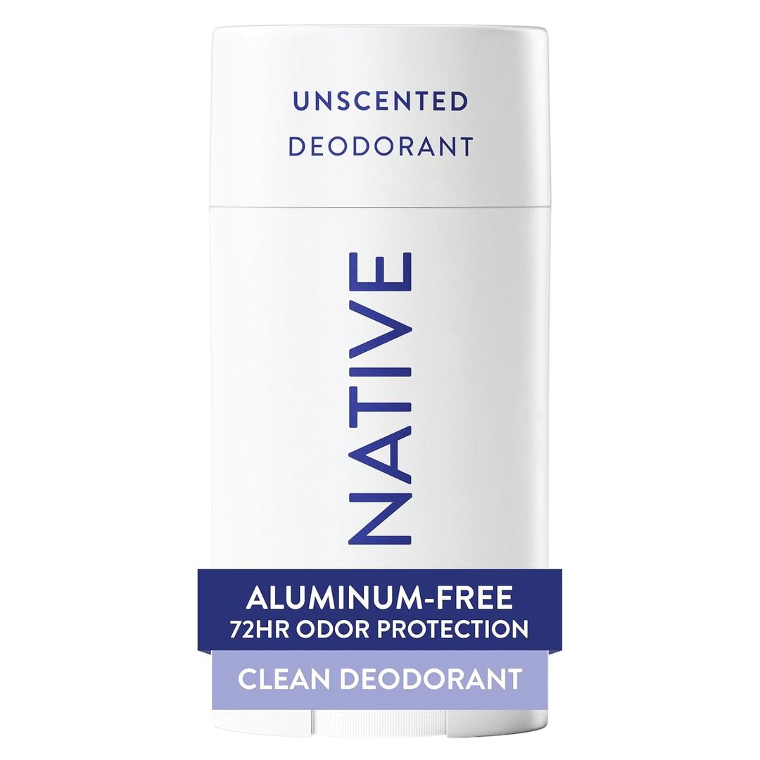 Native Deodorant Contains Naturally Derived Ingredients, 72 Hour Odor Control, Deodorant for Women and Men, Aluminum Free, Unscented 2.65oz