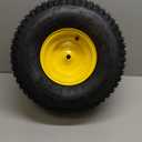 2PCS 20x8.00-8 Rear Tire and Wheel Assemblies, 3/4" Borehole, 3.5" Offset Hub and 3/16" Keyway, 4 Ply Tubeless Tire Compatible with Riding Lawn Mowers (Yellow)