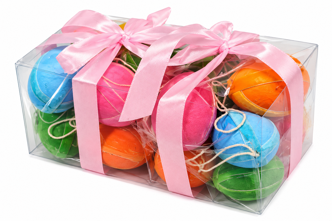 Easter Egg Ornaments in 6 Sparkle Colors - Glitter Foam Hanging Easter Eggs for Easter Tree Decorations, Basket Filler, Home Party, DIY Crafts