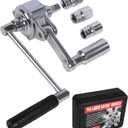 Labor Saving Torque Multiplier Wrench Set, 1:16 Ratio Lug Nut Remover with 1/2" Drive, Heavy Duty Lug Wrench for Loosening Stubborn Wheel Nuts, Includes 17/19/21mm & SAE Sockets for Cars, SUV, RV