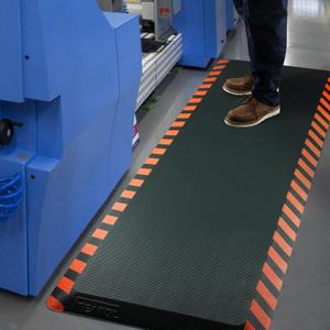 FEATOL Anti Fatigue Mat Industrial, Ergonomic Standing Floor Mat for Work for Stand -Safety Support for Leg & Back Pain(Orange Border, 24" x 70", 2PC)