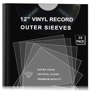 ZOLEF Vinyl Record Outer Sleeves 50 Pack Crystal Clear 3+ Mil High-Density Covers for 12" LP Albums | Acid-Free, Static-Resistant Technology | Archival Quality for Dust, Dirt & Scratch Prevention