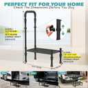 Wide Step Stool with Handle for Elderly Heavy Duty 800lbs Capacity, Bed Step with Handrail, Adjustable Platform Height (5.9-7.8 in) & Handrail (32-40 in) for Bed, Car SUV & Bathroom SafetyBlack