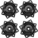 MANCHAP 4 PCS 7 Inch Bar Stool Swivel Plate Replacement, Ball Bearing Seat Swivel Base Mount Plate for Bar Stool, Swivel Chair or Recliner, Black