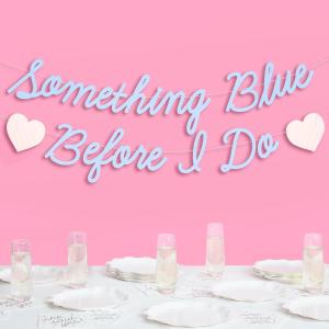 xo, Fetti Something Blue Before I Do Banner - Matte Blue | 5.5 Ft. | Bachelorette Decorations, Engagement Party Sign, Proposal Background, Bach Heart Supplies