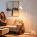 White Floor Lamp for Living Room Corners Bedroom Bedside Kids room dorm Library,9W LED tri Color Dimming, Gooseneck Adjustment, Iron Lampshade, Work Desk Lamp,Tall Standing Reading Light, home decor