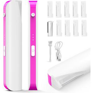 Sonic Dermaplane Razor for Women, Facial Hair Remover with LED Light, 3 Speed Mini Electric Dermaplaning Tool for Sensitive Skin, Peach Fuzz Removal, 9 Safety Blades & 1 Exfoliating Head