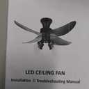 Minfeng Retro Ceiling Fans with Lights and Remote, 42 Inch Ceiling Fan with Reversible DC Motor, 6 Speed, 3 Dimmable Color, 1/2H Timer, for Bedroom/Living Room, Black