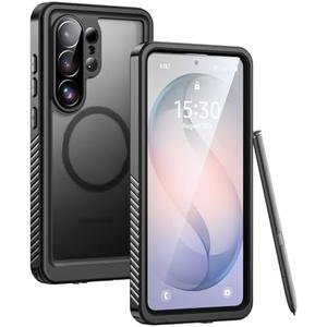 Lanhiem Magnetic for Samsung Galaxy S26 Ultra Case, IP68 Waterproof Dustproof, Built-in Screen Protector, Rugged Full Body Shockproof Cover for Galaxy S26 Ultra 5G 6.9 Inch, Black/Clear