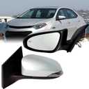 Left Driver Side Mirror Compatible With Toyota Corolla 2014-2018 With Heated Turn Signal Light 7-Pins Power Glass Rear View Mirror Silvery