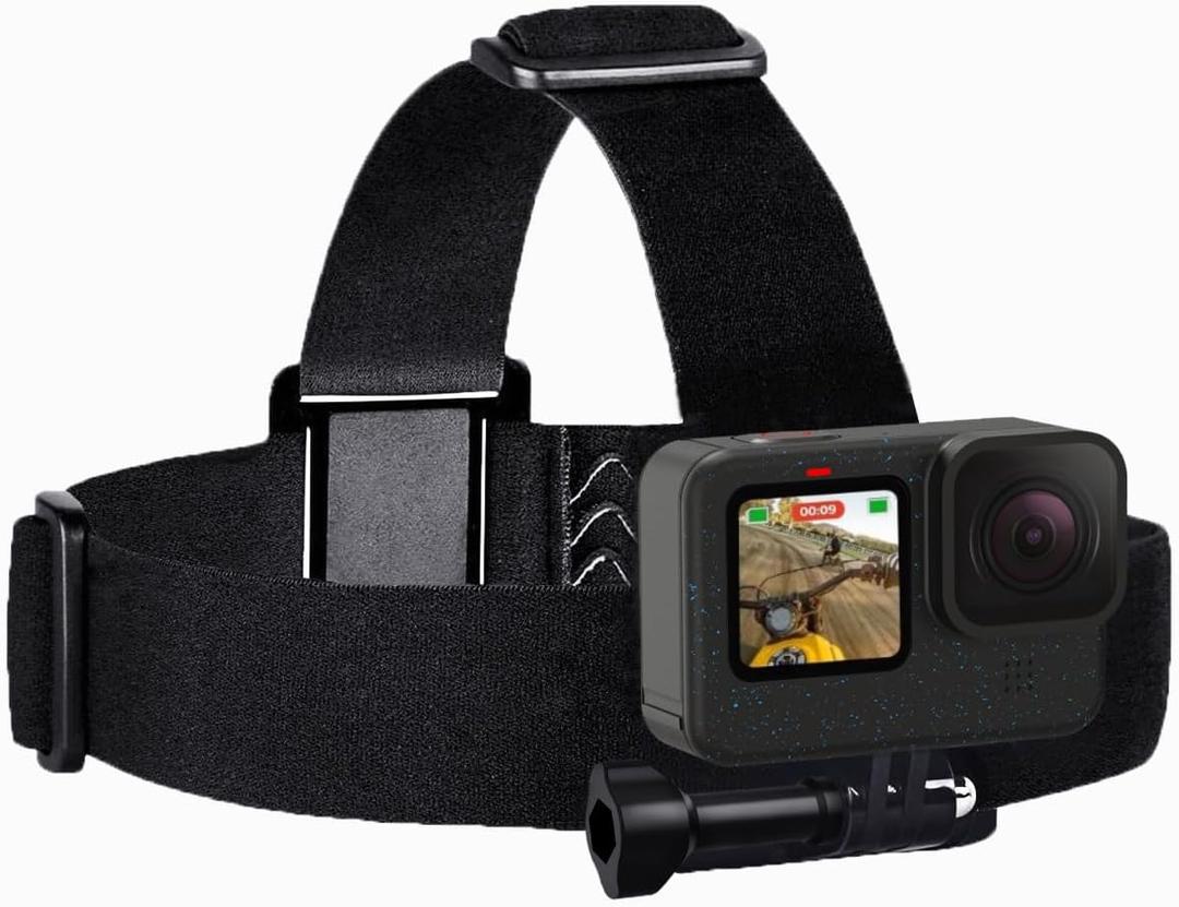 Head Strap Mount Compatible with GoPro Hero 13, 12, 11, 10, 9, 8, Hero 7 Black, 7 Silver, 7 White, Hero 6, 5, 4, Session, 3+, 3, 2, 1, Hero (2018), Fusion, Max, DJI Osmo Action Cameras