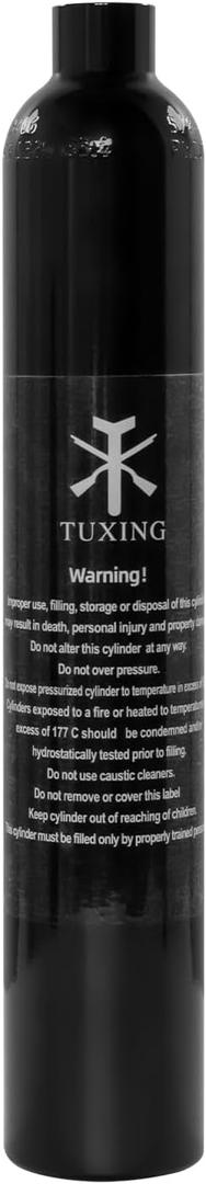 TUXING 0.38L Aluminum Paintball Air Tank, High Pressure Air Tank 23Ci Capacity, Diving Cylinder High Pressure Air Bottle for Paintball or PCP Air Guns (empty bottle) 5/8-18UNF