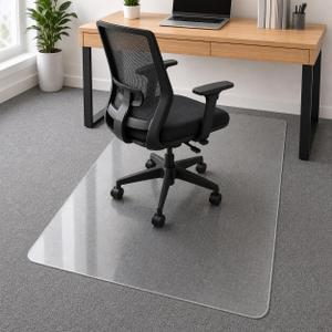 Clear Office Chair Mat 36" x 48" for Low-Pile Carpet | Clear PVC With Anti-Slip Studs, Ideal for Home Offices, Workspaces and Gaming Setups, Smooth Surface Supports Daily Rolling