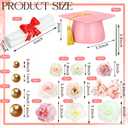 Wavwavw 50 Pcs Resin Graduation Cake Topper Class of 2026 Cap and Diploma Gold Balls Kit Congrats Grad Cake Decorations for Master Graduation Party Middle High School Supplies(Pink)