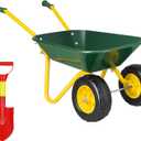 8 x VIVOHOME Kids Wheelbarrow Children Garden cart with Toddler Gardening Tool Set Child Wheel Barrel Outdoor Indoor Toys Gift Green
