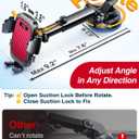 YRU True Military-Grade [360° Rotation Suction] 2026 Ultimate Car Phone Holder Mount 【90+LBS Safest Strongest & Patent Certs】 Dashboard Windshield Vent for iPhone 17 16 Pro Max Samsung, Red