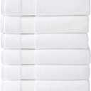 Modern Threads Hotel Collection 6-Pack 100% Ring Spun Cotton, Highly Absorbent Quick Drying Bath Towel Set, White, 30x60