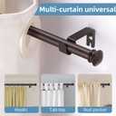 CorkLatta Bronze Curtain Rods for Windows 30 to 60 Inches with Brackets, Decorative 5/8 Inch Diameter Single Window Curtain Rod Set for Room Divider, Bedroom, Living room, Kitchen, Bathroom
