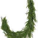 6FT Real Touch Norfolk Pine Green Artificial Christmas Garland Faux Greenery Garland for Holiday Fireplace Mantle Window Indoor Outdoor Decor, Winter Christmas Decorations, 1 Pcs