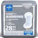 Medline ContourPlus Bladder Control Pads, Ultimate Absorbency, 8 x 17 Inches, Bag of 28