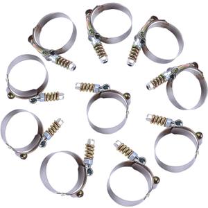 10Pcs T-Bolt Clamps Turbo Intake Intercooler Hose Clamp Spring Loaded Stainless Steel 70-78mm(2.76"-3.07")