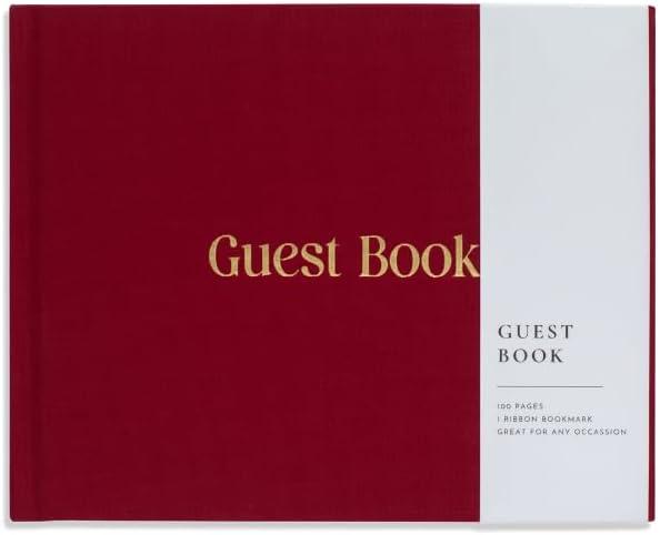 Lamare Wedding Guest Book  Elegant Guest Book for Party, Baby Shower Guest Book & Polaroid Guest Book for Wedding (Burgundy)