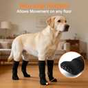 Dog Socks 4-Pack for Medium & Large Dogs, Waterproof, Wear-Resistant, Non-Slip, Prevent Licking Paws, Adjustable Straps, Anti-Falling Off, for Wooden Floors, Indoor & Outdoor Use (Black, S)